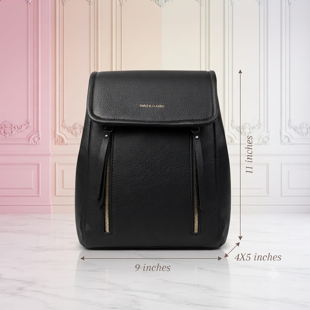 Paris & Classic High Quality PU Backpack for College, Office & Trips