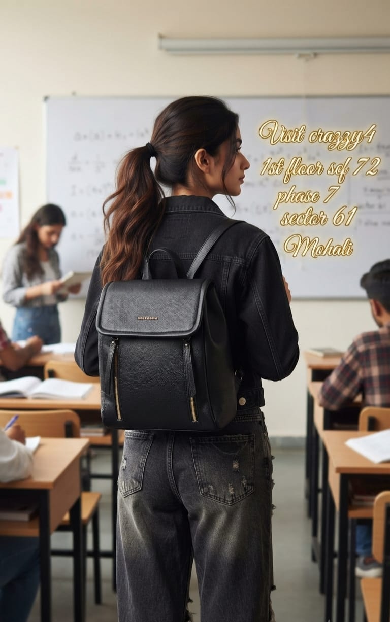Paris & Classic High Quality PU Backpack for College, Office & Trips