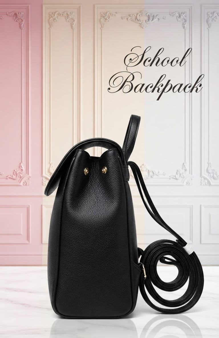 Paris & Classic High Quality PU Backpack for College, Office & Trips