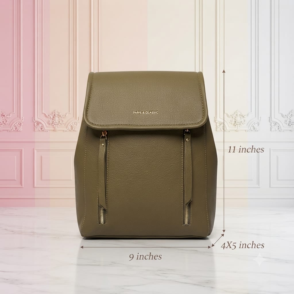 Paris & Classic High Quality PU Backpack for College, Office & Trips