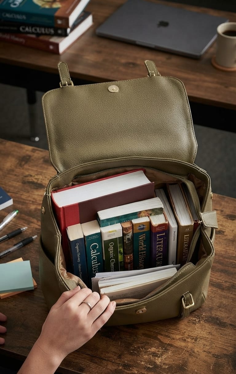 Paris & Classic High Quality PU Backpack for College, Office & Trips